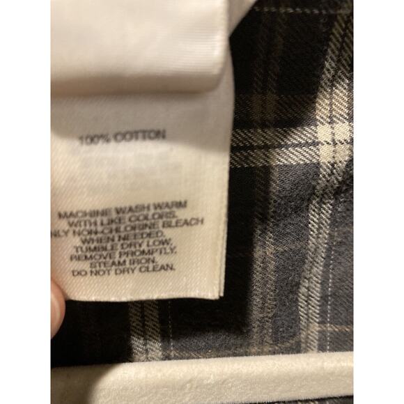 Vintage Y2K REI Shirt Men's Medium Gray Plaid Check Work Shirt - Picture 4 of 12